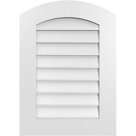 Ekena Millwork Arch Top Surface Mount PVC Gable Vent: Functional, w/ 3-1/2"W x 1"P Standard Frame, 20"W x 28"H GVPAR20X2801SF